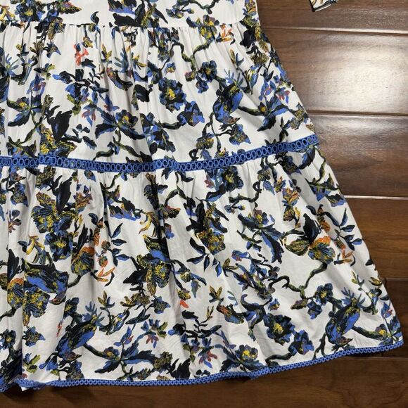 Diane Von Furstenberg Size XS White Floral Barry Gathered Poplin Midi Dress - Picture 11 of 13